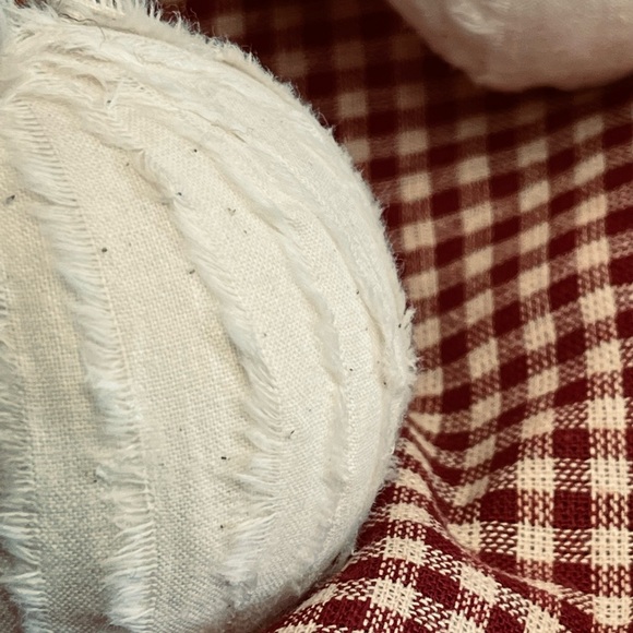 10 Primitive SNOWBALL RAG BALLS Christmas Ornaments farmhouse handmade decor - Picture 10 of 12